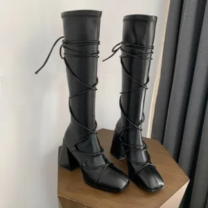 Leather High Knee Boots